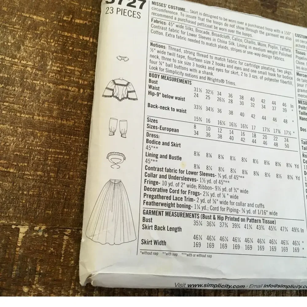 Simplicity Sewing Pattern 3727 Southern Belle Promenade Dress GWTW 8-14 UNCUT